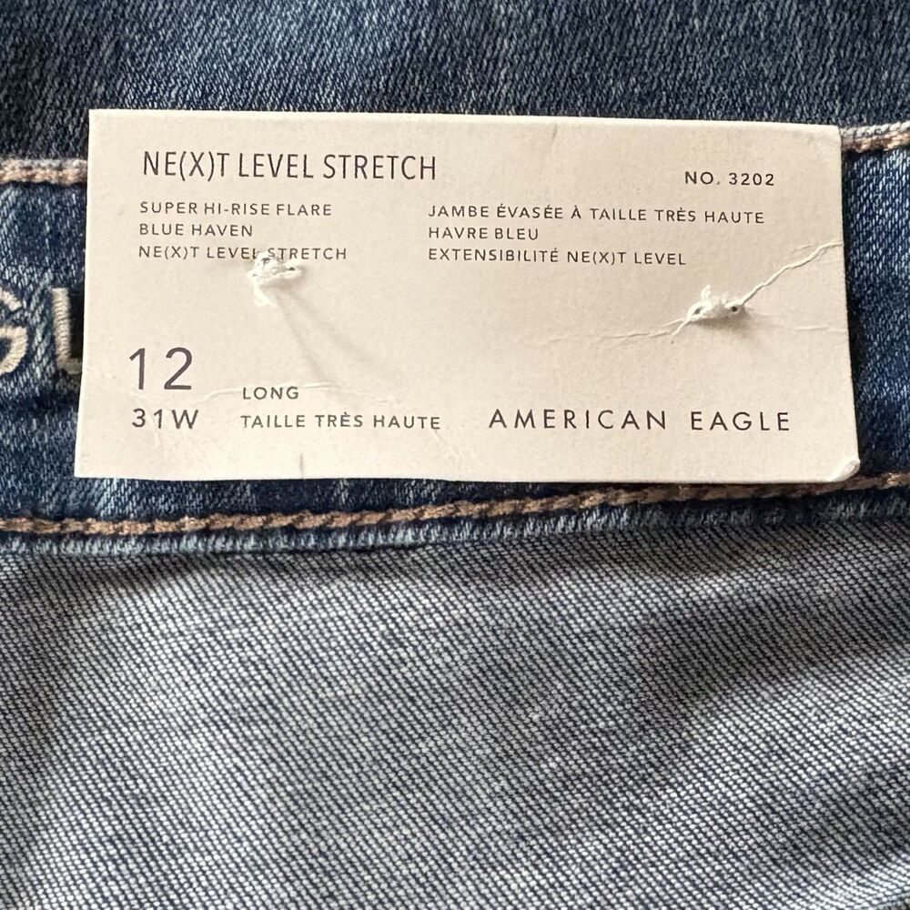 American Eagle Unique Beyonce Kntry Radio High Rise 12 Tall Flare Stretch Jeans - Picture 8 of 8